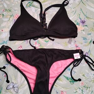 Victoria's Secret Black and Pink Bikini